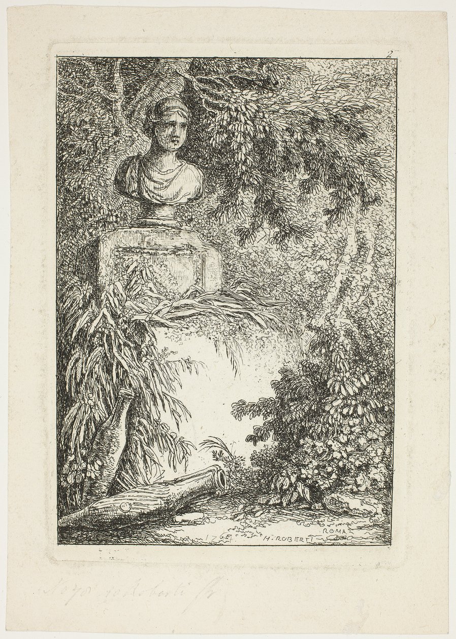 Popiersie, płyta druga z Wieczorów w Rzymie autorstwa Hubert Robert