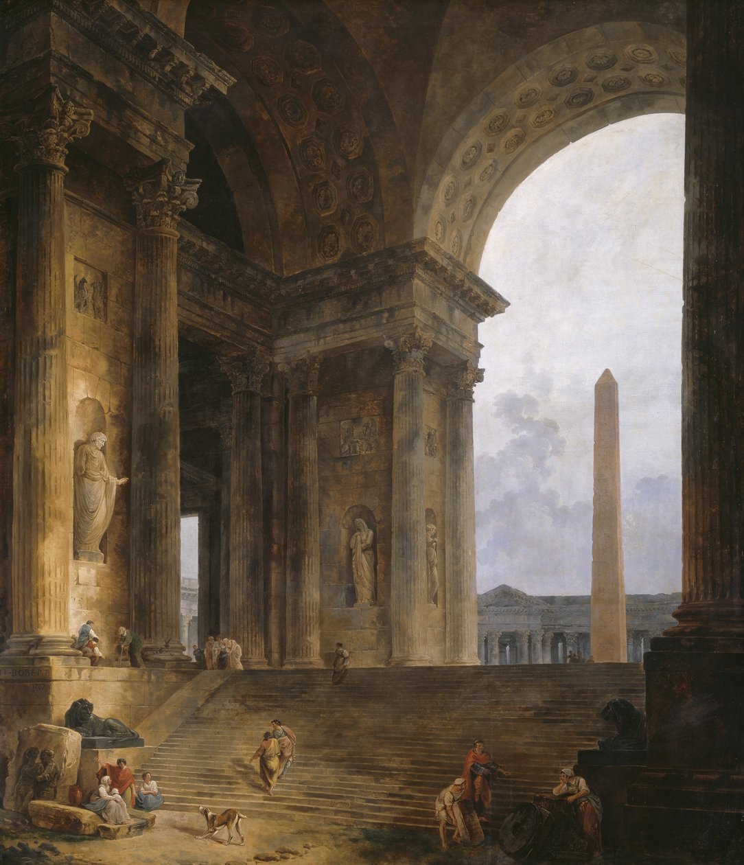 Obelisk, 1787-88 autorstwa Hubert Robert