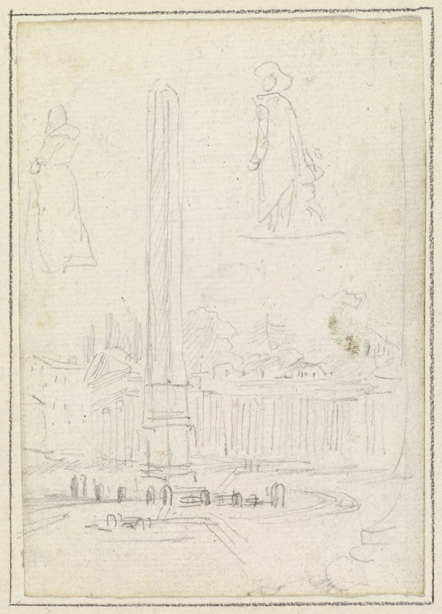 Obelisk na Placu Świętego Piotra autorstwa Hubert Robert