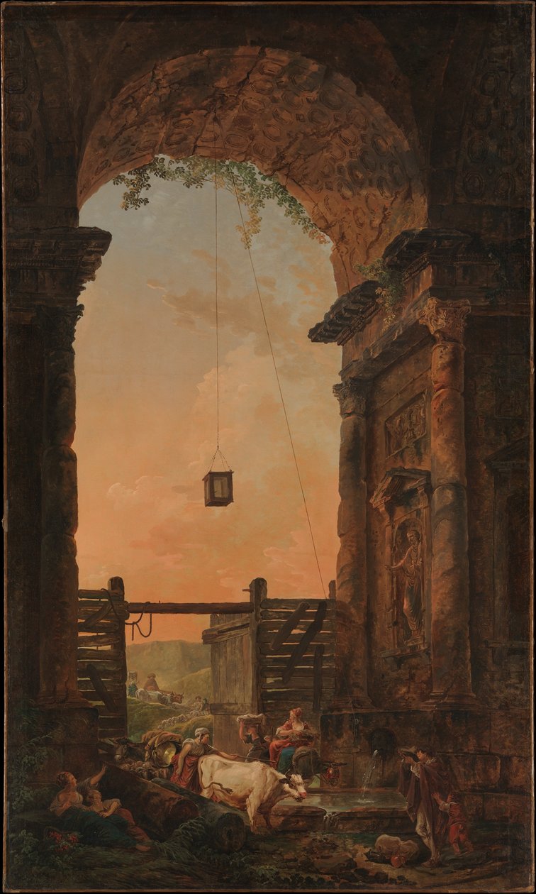 Powrót bydła autorstwa Hubert Robert