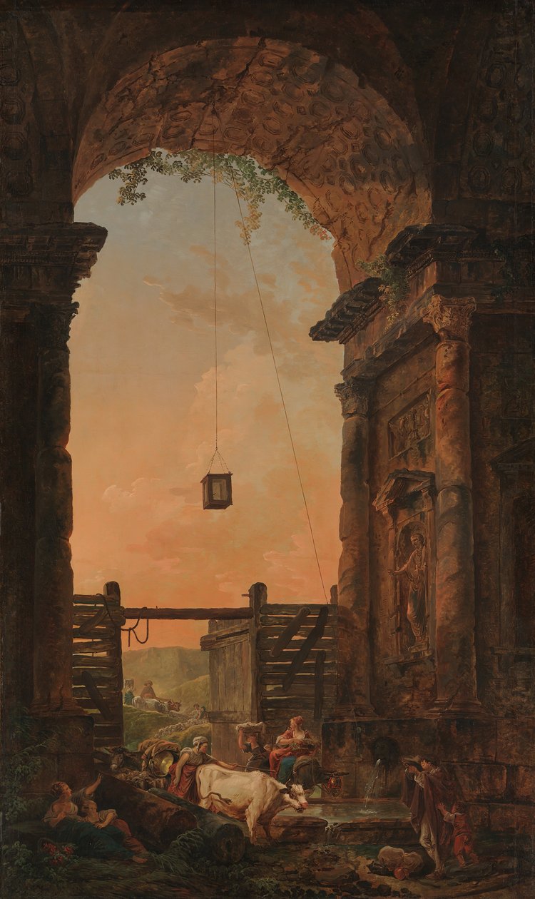 Powrót bydła, ca. 1773-75. autorstwa Hubert Robert