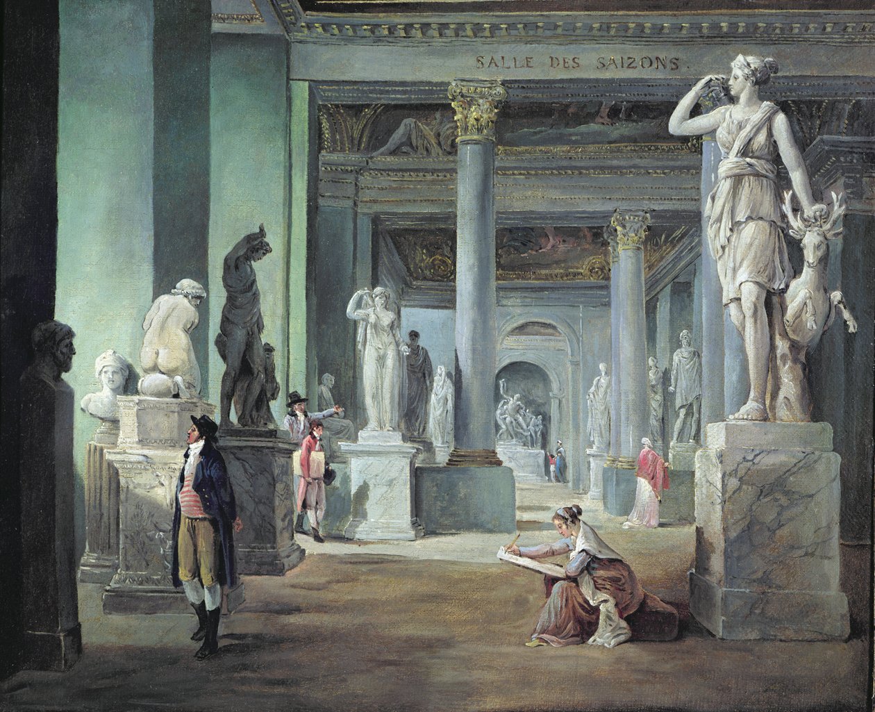 Salle des Saisons w Luwrze, ok. 1802 (olej na płótnie) autorstwa Hubert Robert