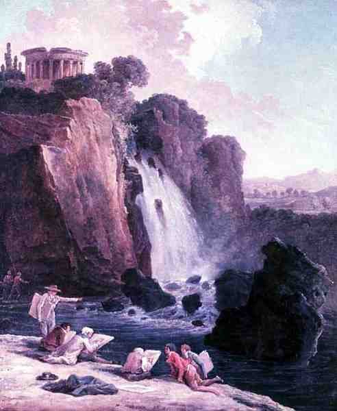 Szkicowanie (olej na płótnie) autorstwa Hubert Robert