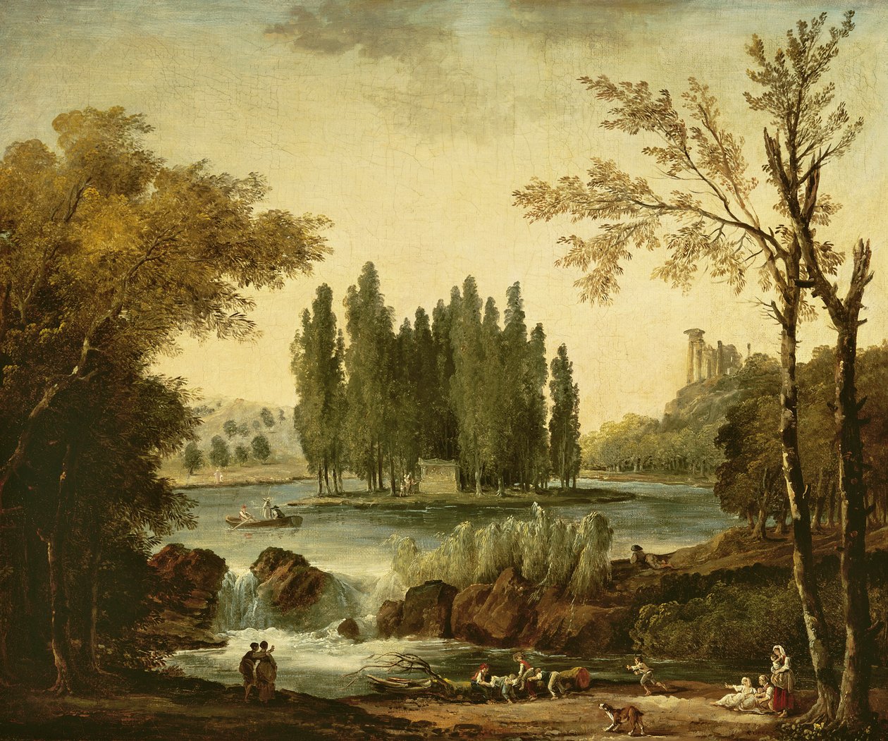 Grób Jean-Jacques Rousseau w Ermenonville, 1802 autorstwa Hubert Robert