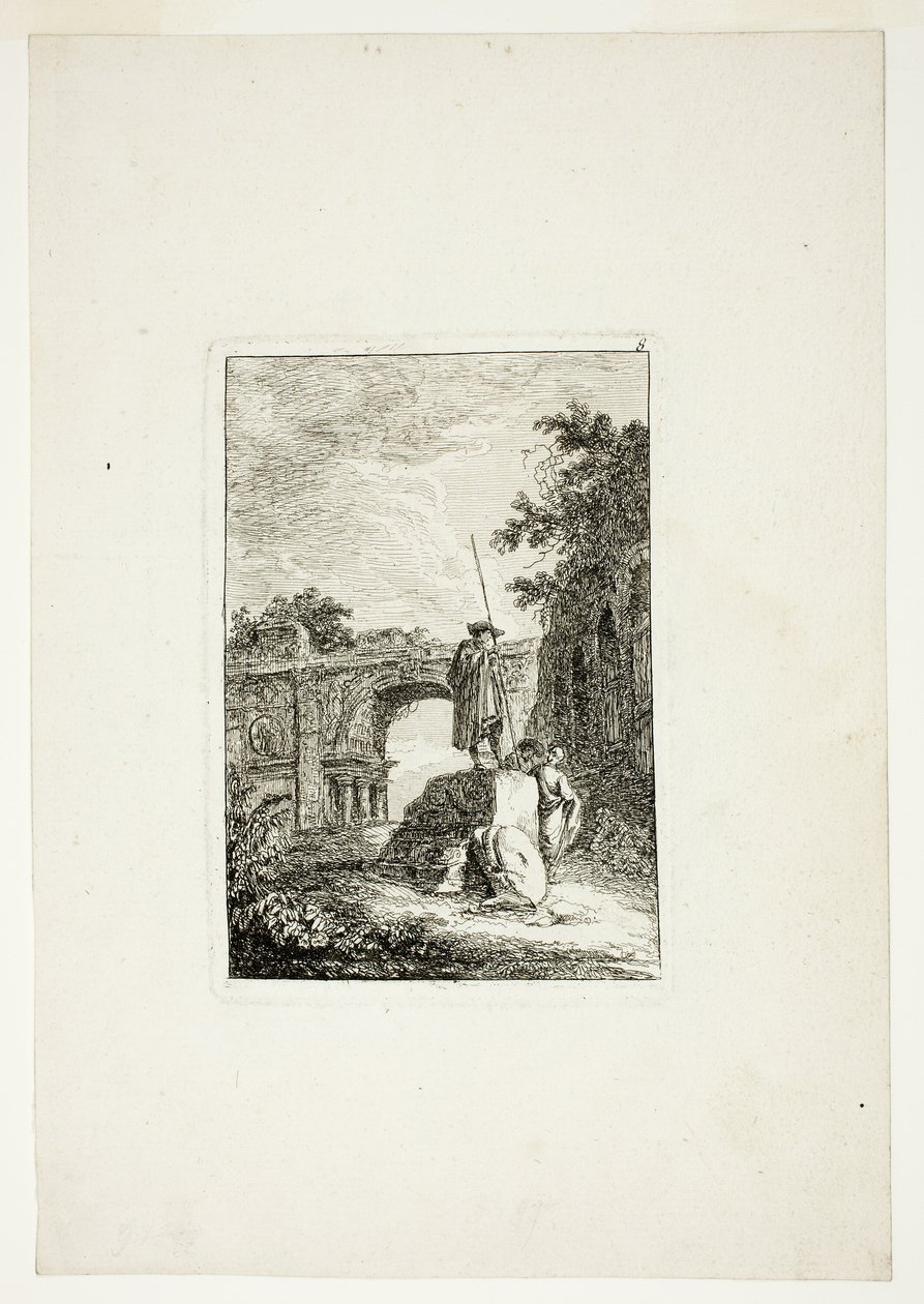 Łuk Triumfalny, płyta ósma z Wieczorów w Rzymie autorstwa Hubert Robert