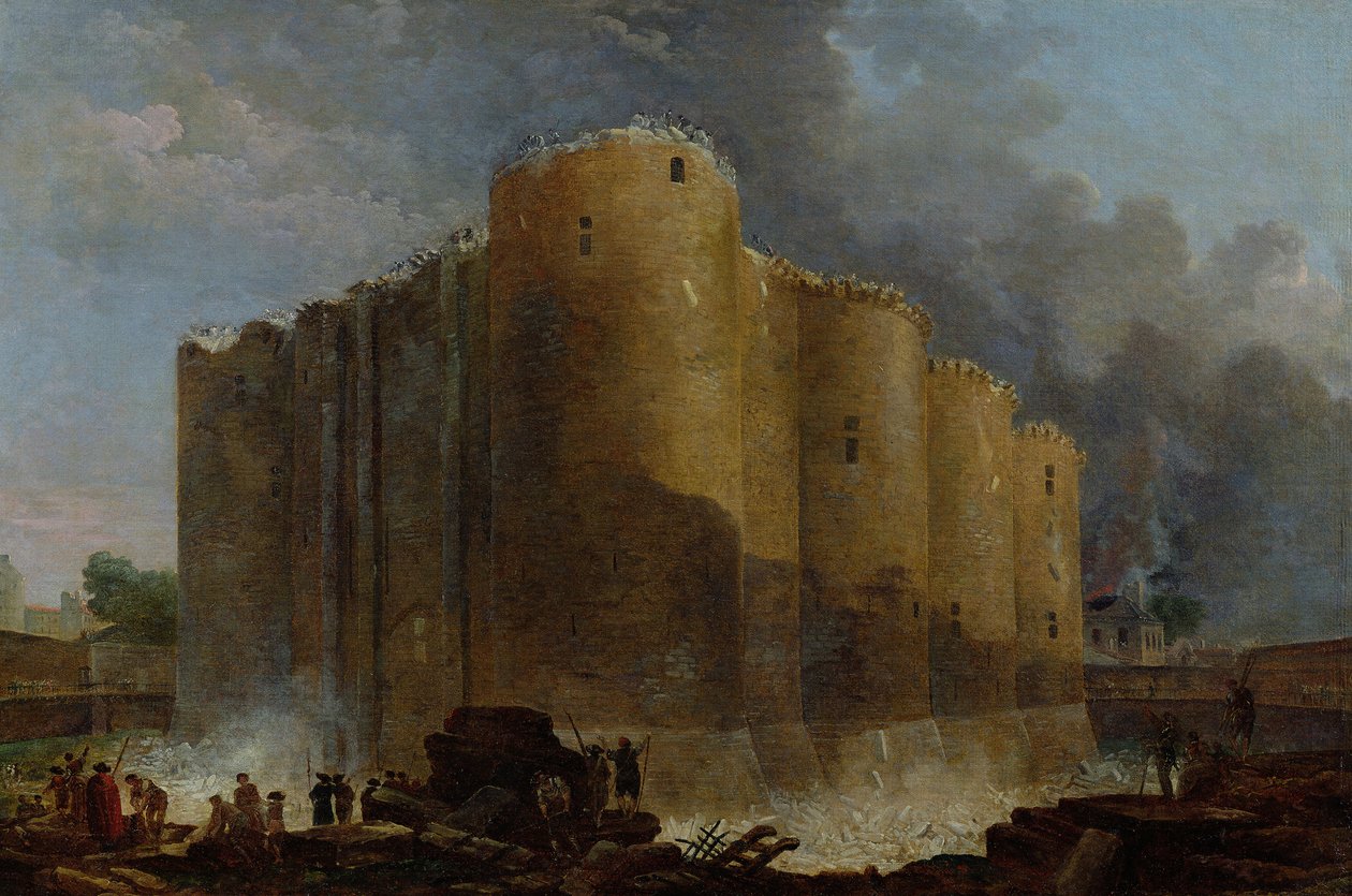Zburzenie Bastylii, 14 lipca 1789 r. autorstwa Hubert Robert