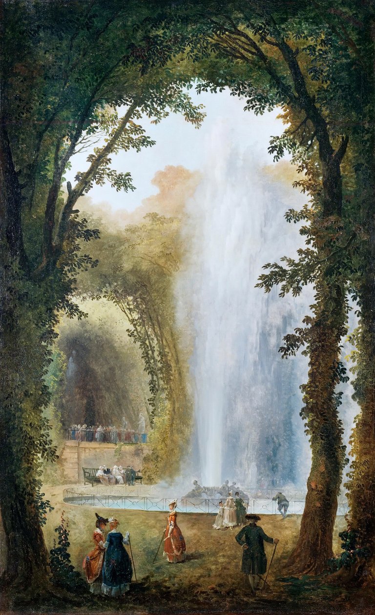 Fontanna w Gaju Muz w Chateau de Marly autorstwa Hubert Robert