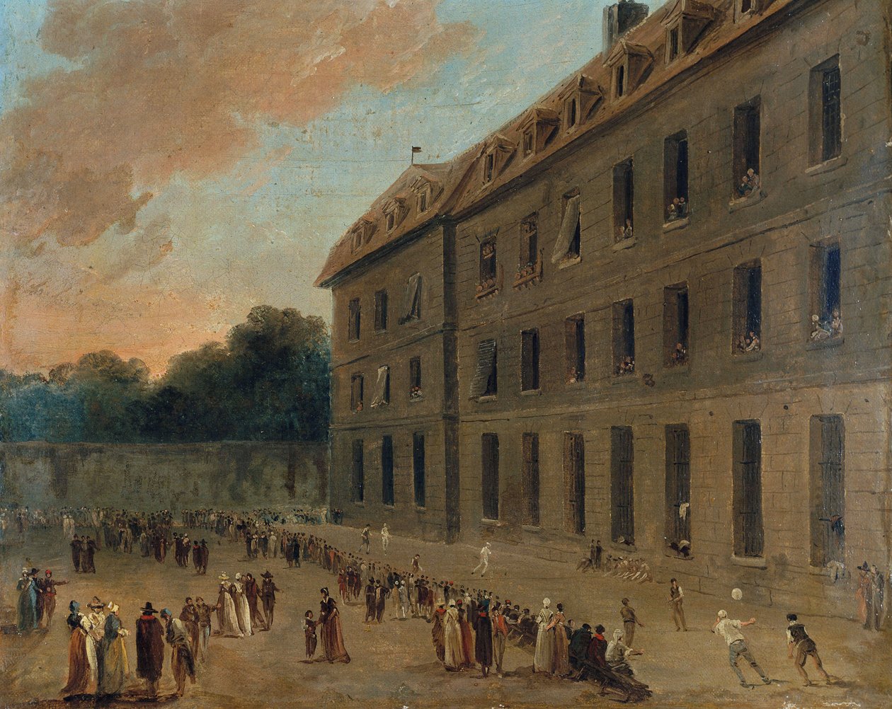 Więźniowie Saint-Lazare, ok. 1794 r. autorstwa Hubert Robert