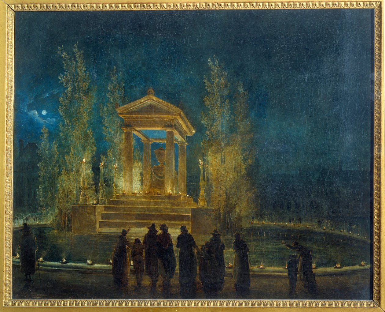 Tymczasowe mauzolee Jeana Jacquesa Rousseau (1712-1778) w dorzeczu Tuileries przed przełożeniem jego prochów na Obraz Panteonu Huberta Roberta (1733-1808) 1794 Nd. 0,65x0,8 m Paryż, Muzeum Carnavalet autorstwa Hubert Robert