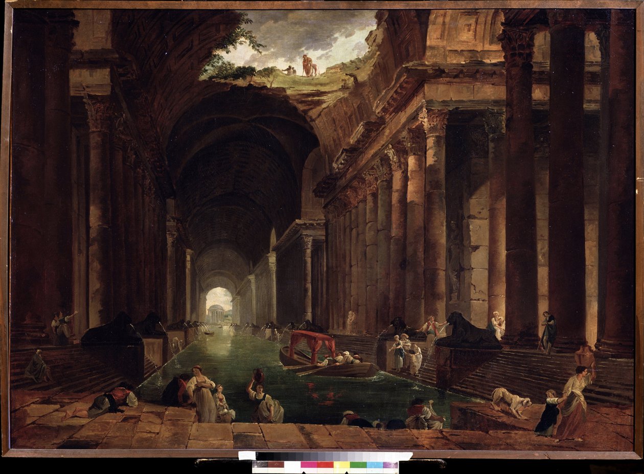 Kąpiele termalne (Thermae). Obraz Huberta Roberta (1733-1808), olej na płótnie autorstwa Hubert Robert