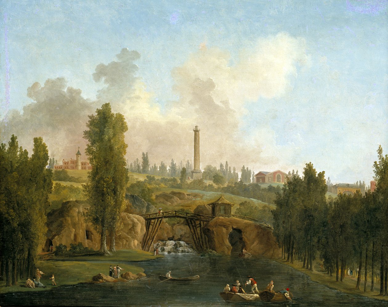 Widok na Park Méréville, ok. 1790 autorstwa Hubert Robert
