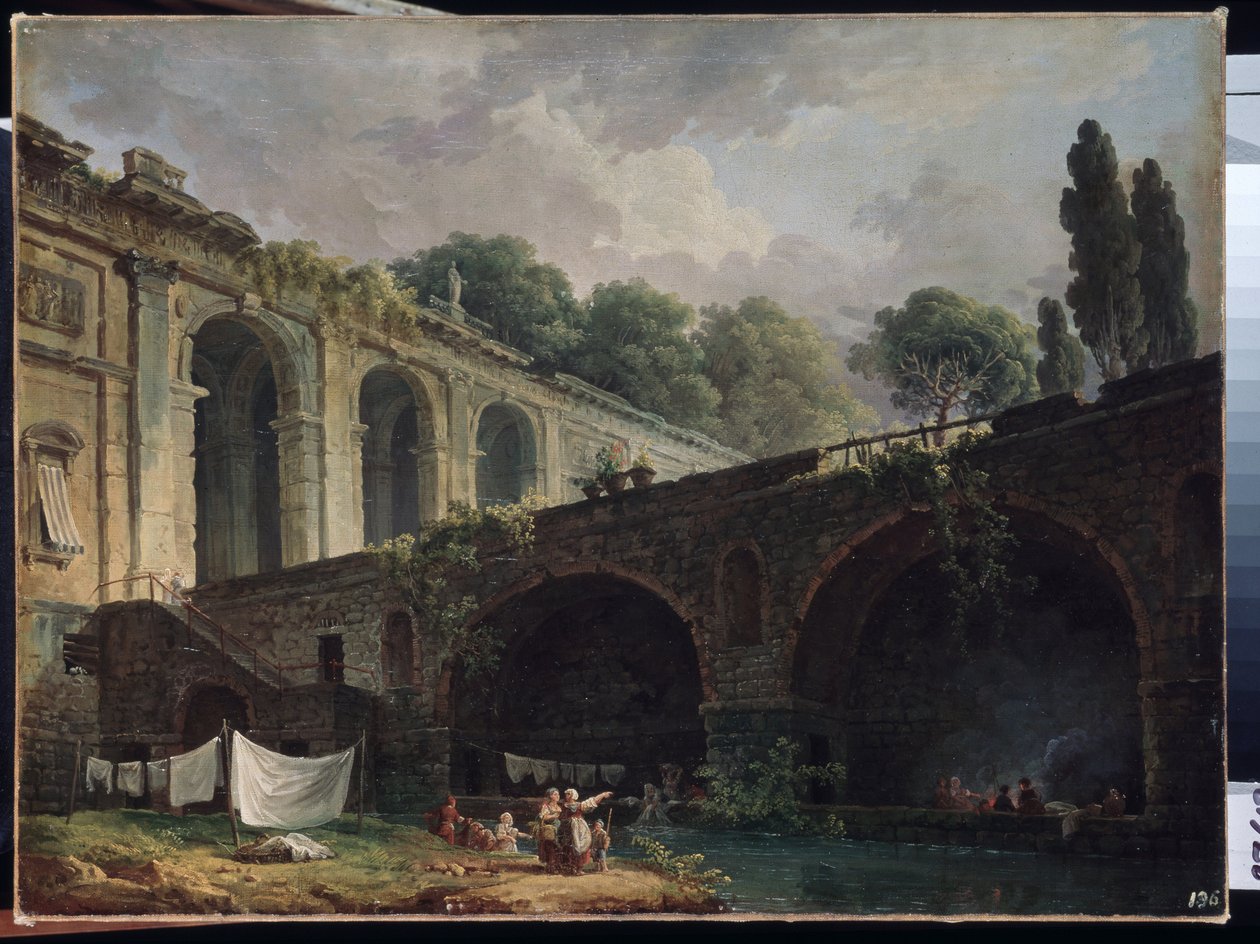 „Widok na willę Madama (Madame) w Rzymie”” Obraz Huberta Roberta (1733-1808) Około 1767 Ermitaż w Petersburgu autorstwa Hubert Robert