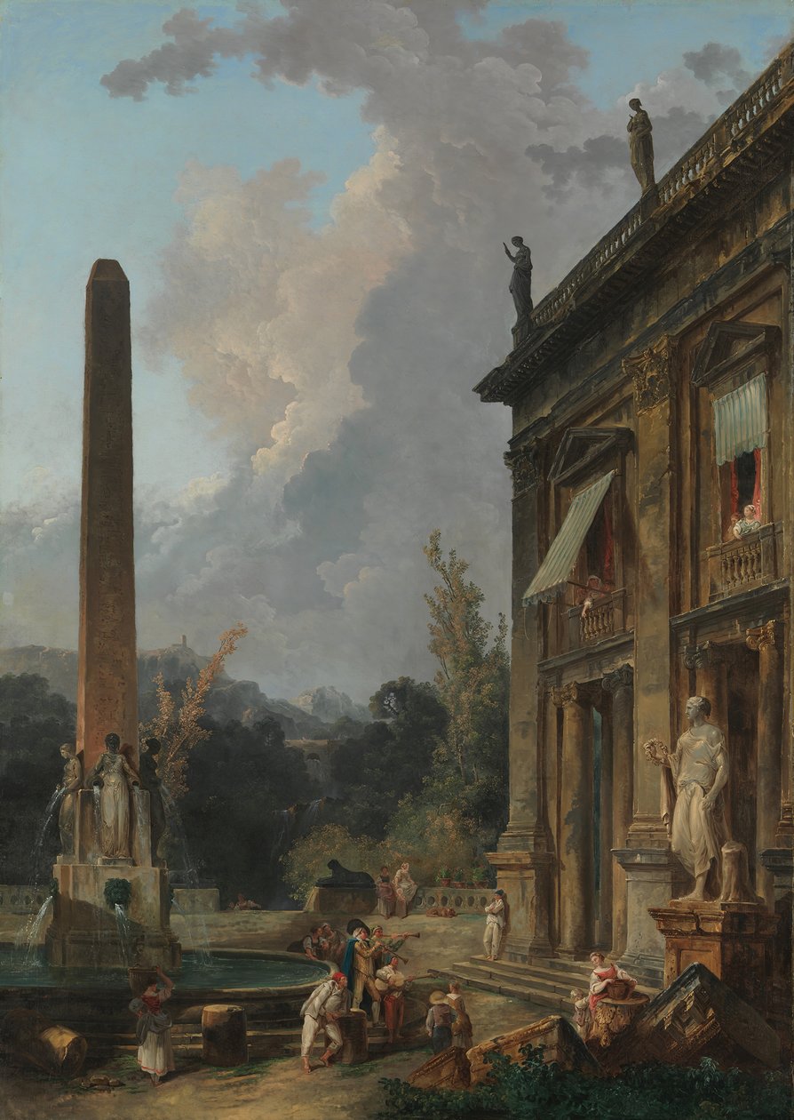 Wędrujący minstrele. autorstwa Hubert Robert