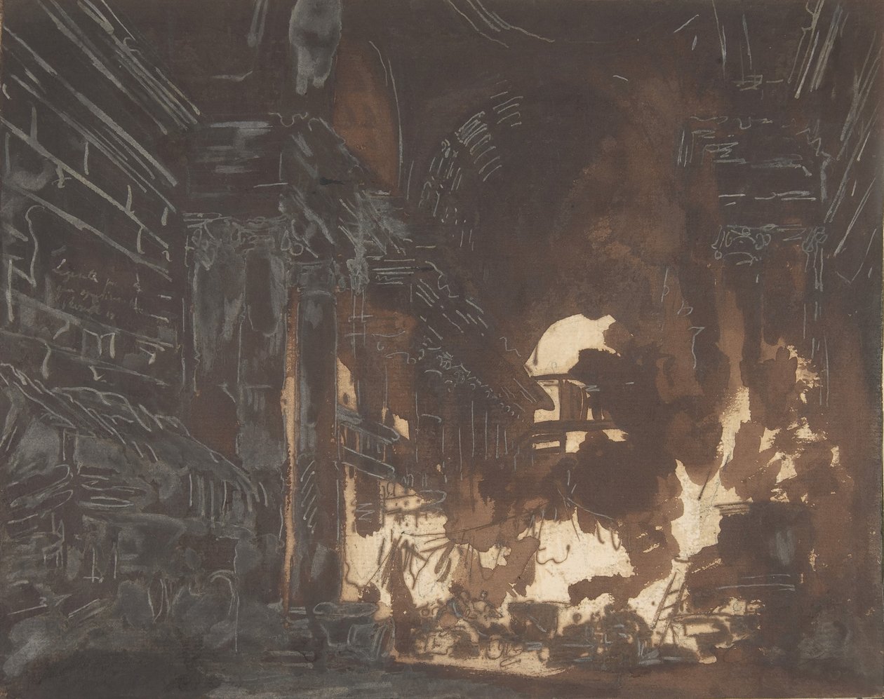 Praczki w Zrujnowanej Galerii, ca. 1760. autorstwa Hubert Robert