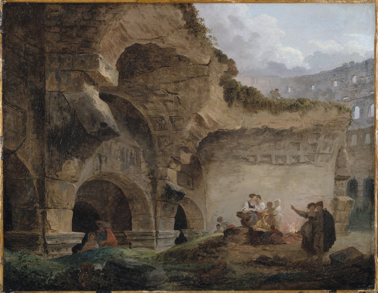 Pralniczki wśród ruin Koloseum autorstwa Hubert Robert