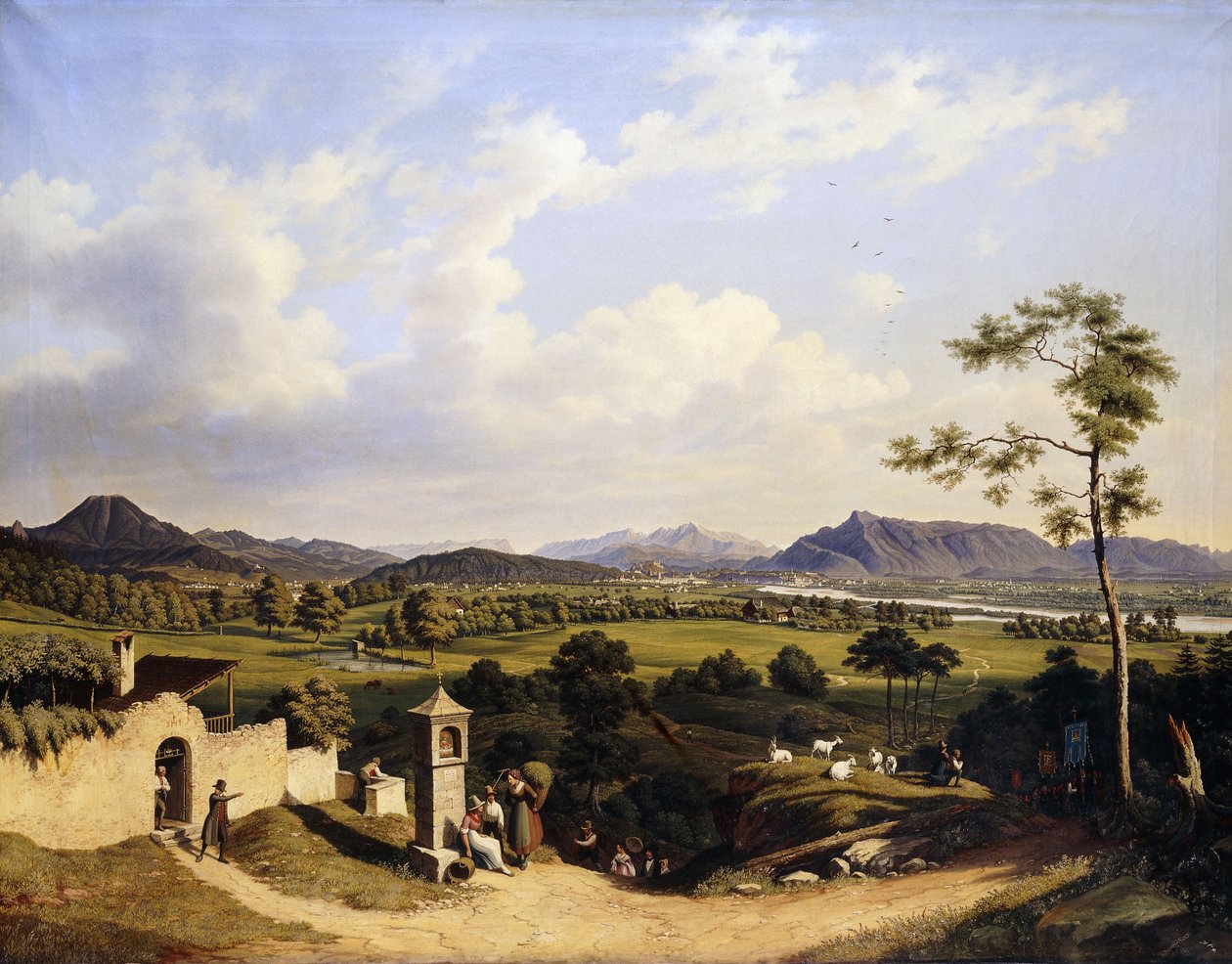 Widoki Salzburga; Widok na Salzburg, 1847 autorstwa Hubert Sattler