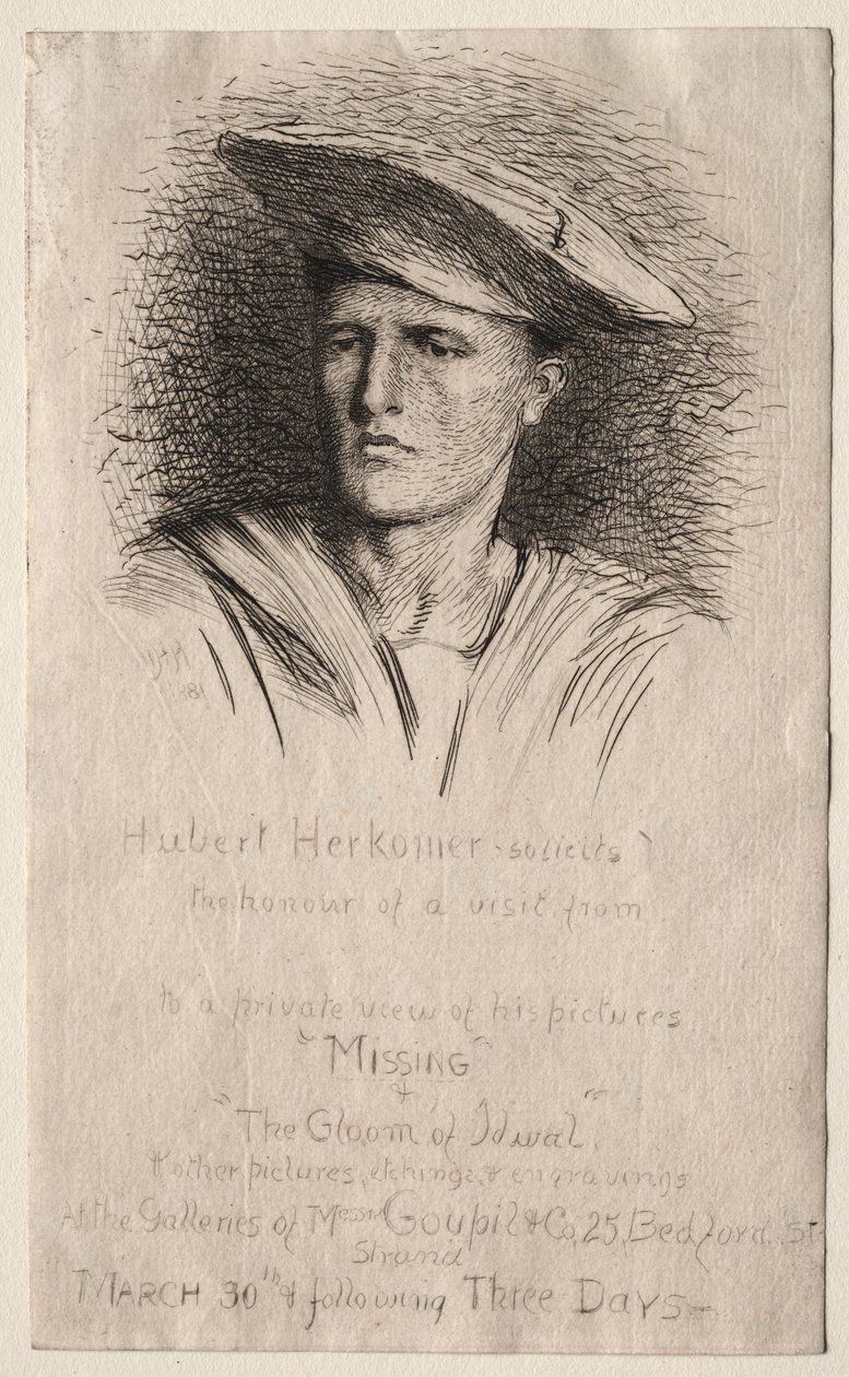 Głowa młodego mężczyzny autorstwa Hubert von Herkomer