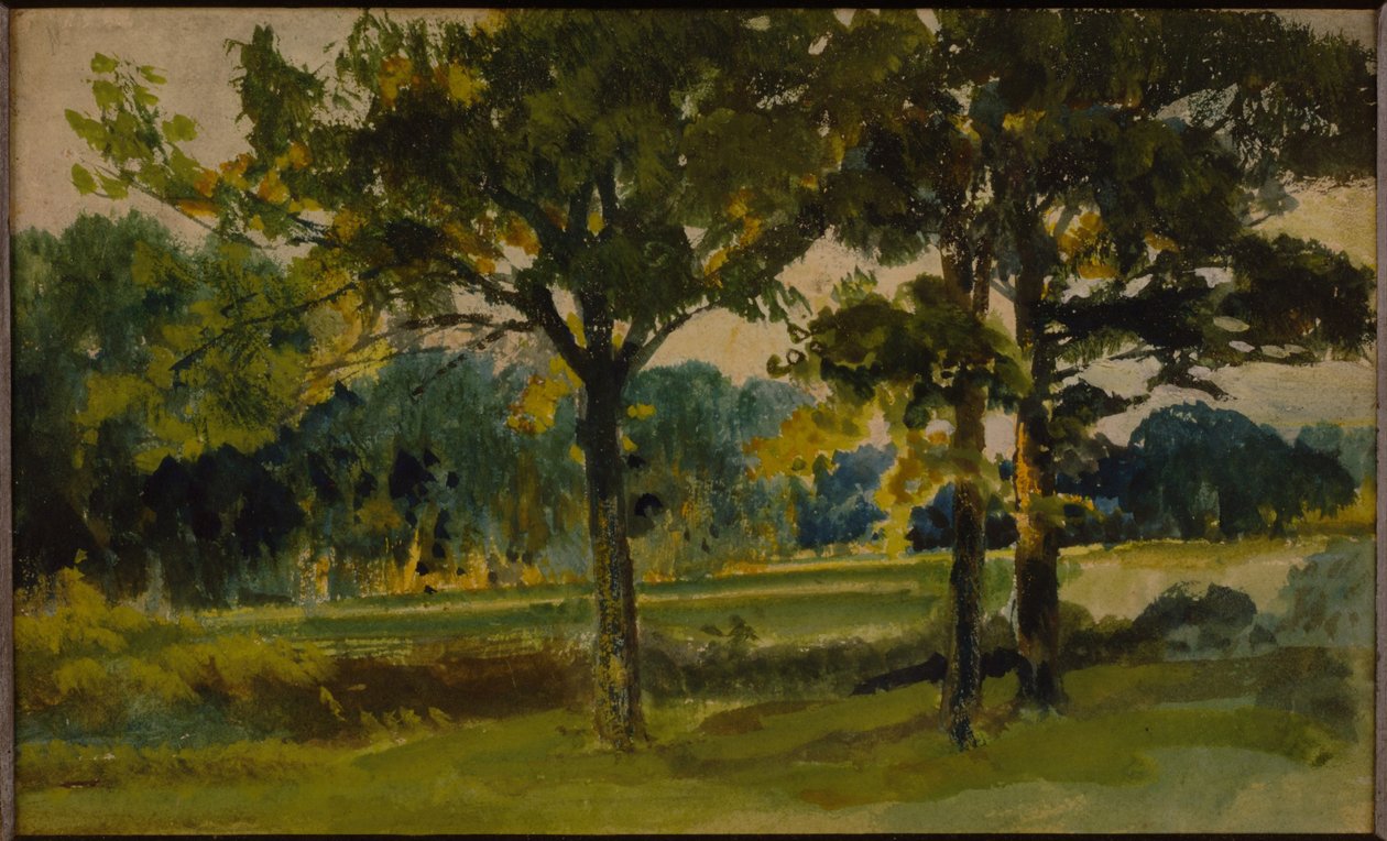 Jeden z „Trzech szkiców krajobrazowych” (patrz także 258629 i 258630) autorstwa Hubert von Herkomer