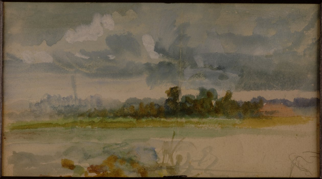 Jeden z „Trzech szkiców krajobrazowych” (patrz także 258629 i 258631) autorstwa Hubert von Herkomer
