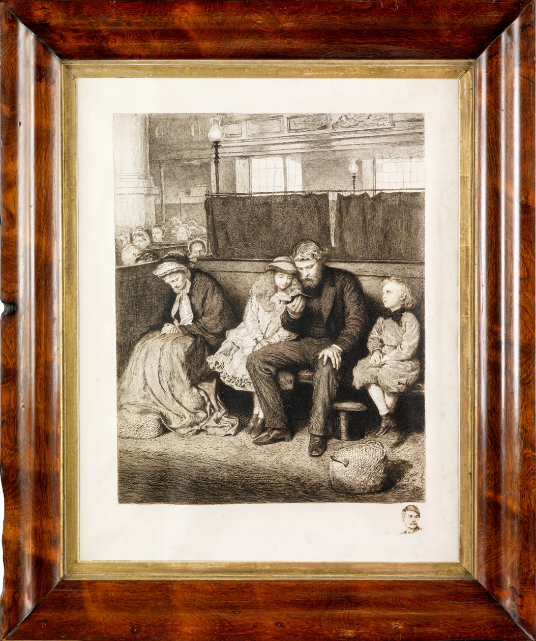 Phillip w kościele (akwaforta) autorstwa Hubert von Herkomer