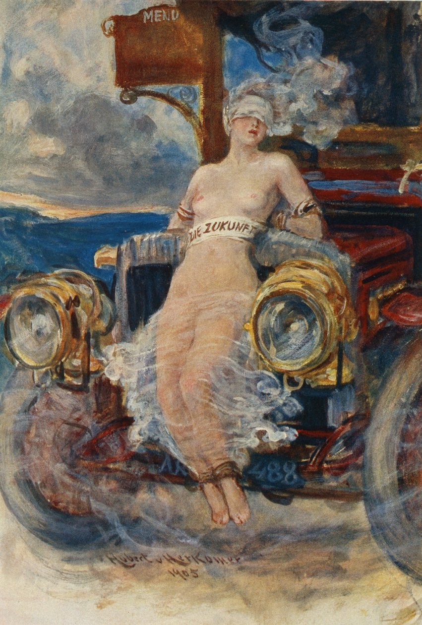 Program na bankiet, Die Zukunft (Przyszłość), 1905 (fotograwiura na karcie menu) autorstwa Hubert von Herkomer