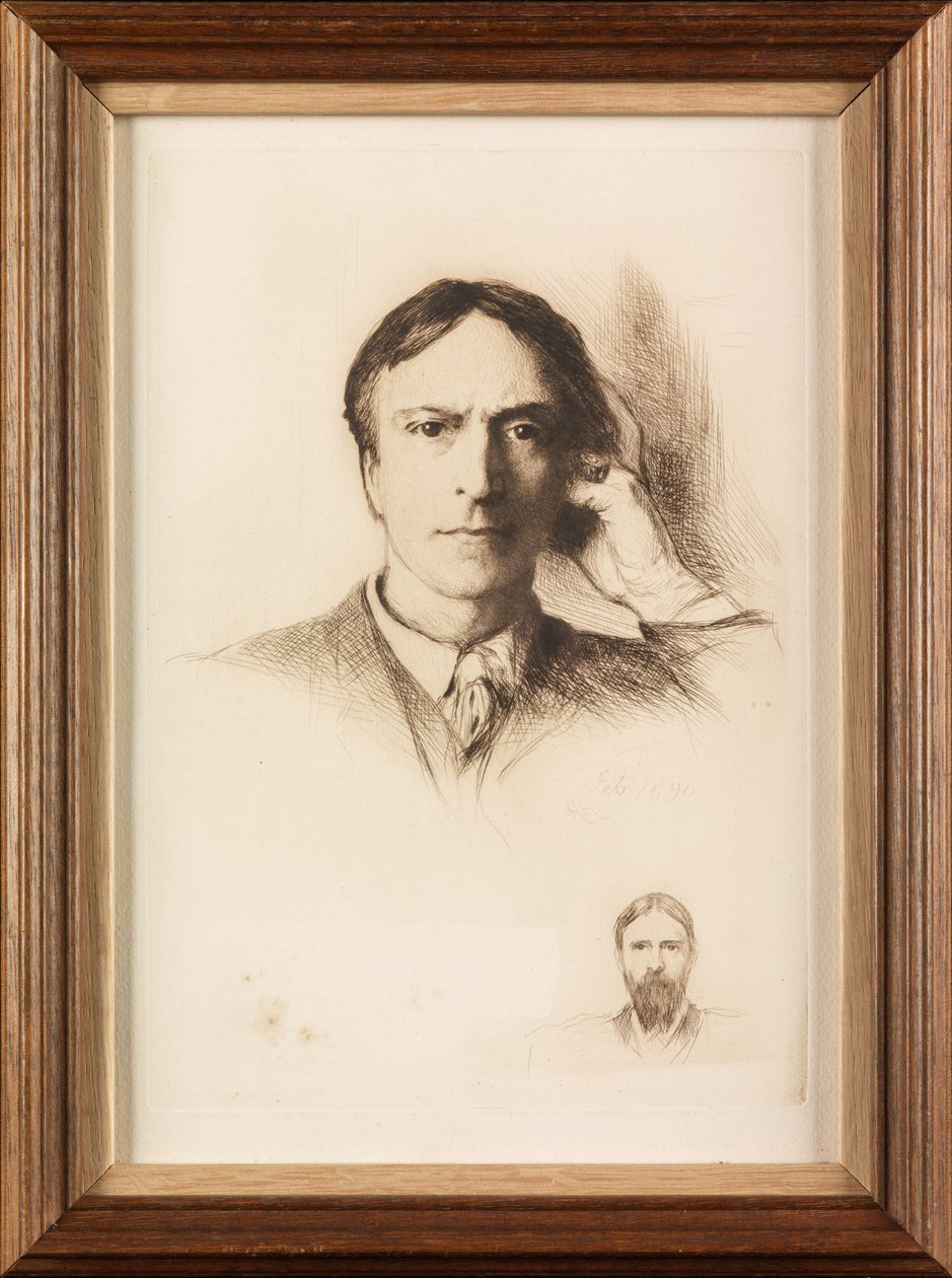 Autoportrety (akwaforta) autorstwa Hubert von Herkomer