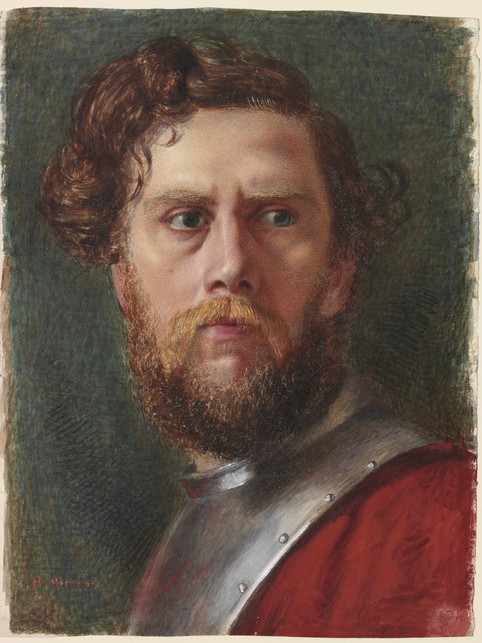 Studium głowy (akwarela i bodycolor na papierze) autorstwa Hubert von Herkomer