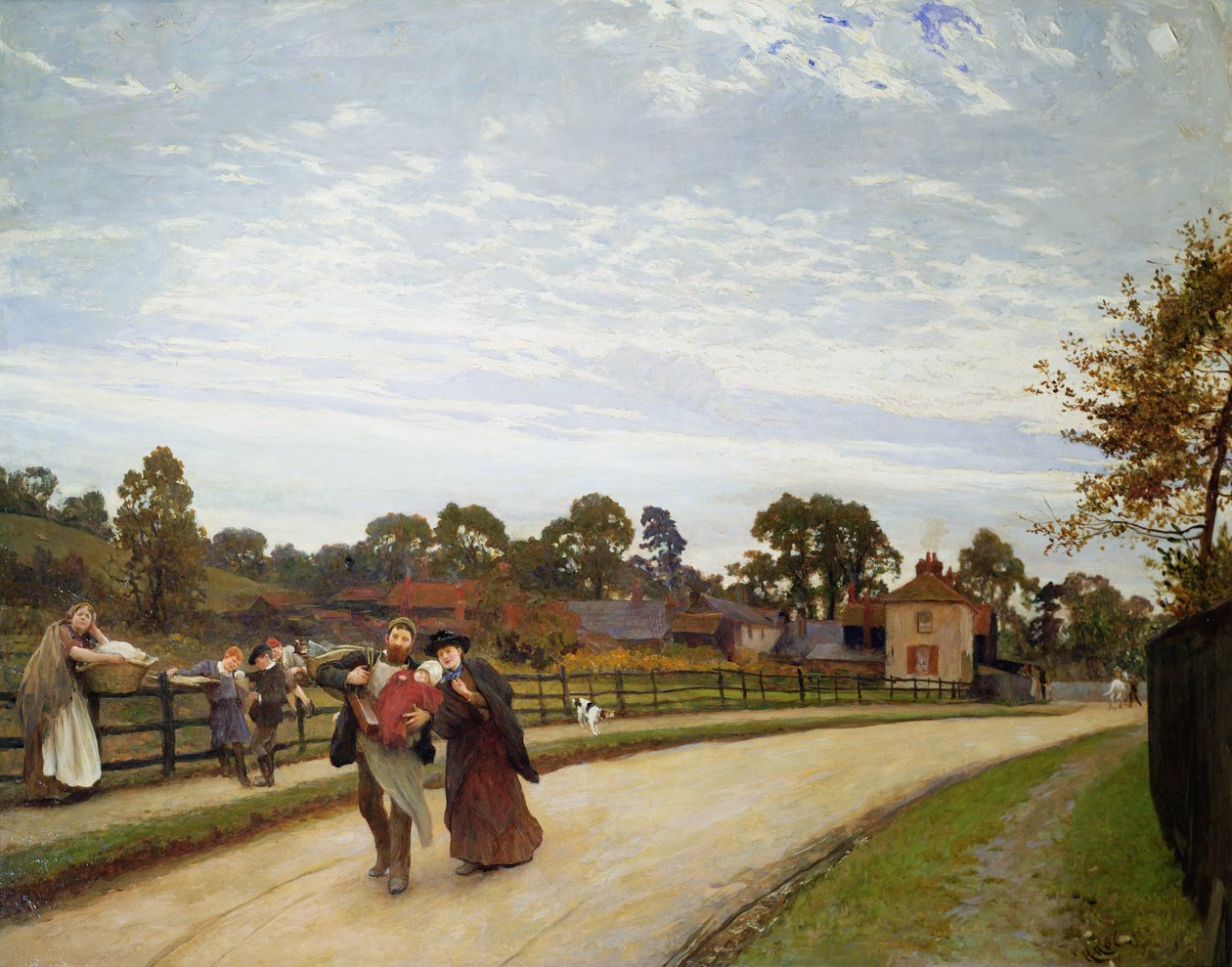 Pierworodni, 1887 autorstwa Hubert von Herkomer