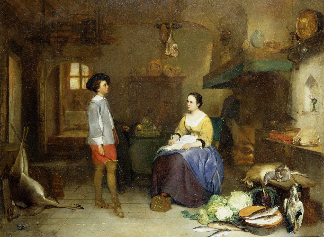W kuchni, autorstwa Hubertus van Hove