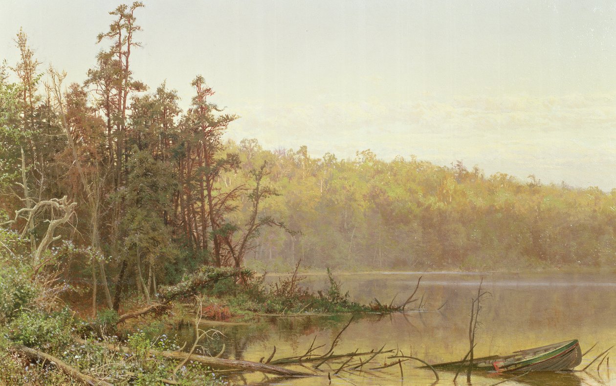 Wieczór nad rzeką Severn, 1874 autorstwa Hugh Bolton Jones