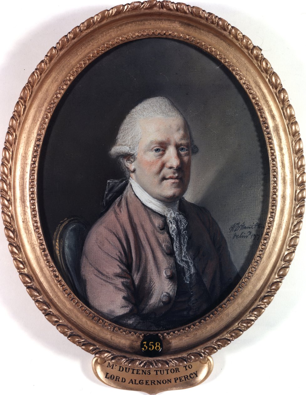 Portret pana Louisa Dutensa. 1773 (pastel na papierze) autorstwa Hugh Douglas Hamilton