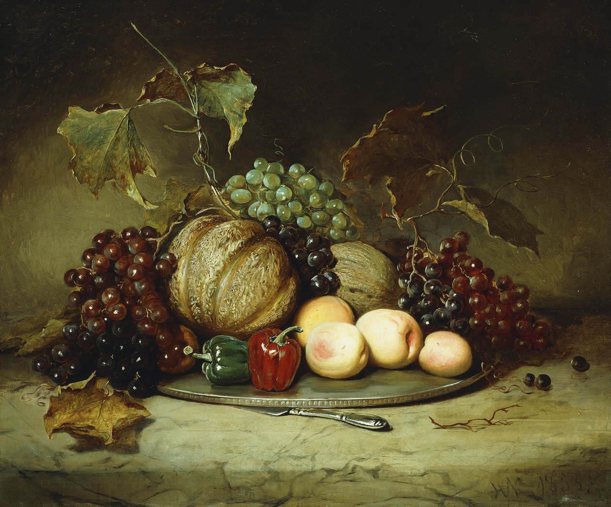Obfita martwa natura, 1855 autorstwa Hugh Newell