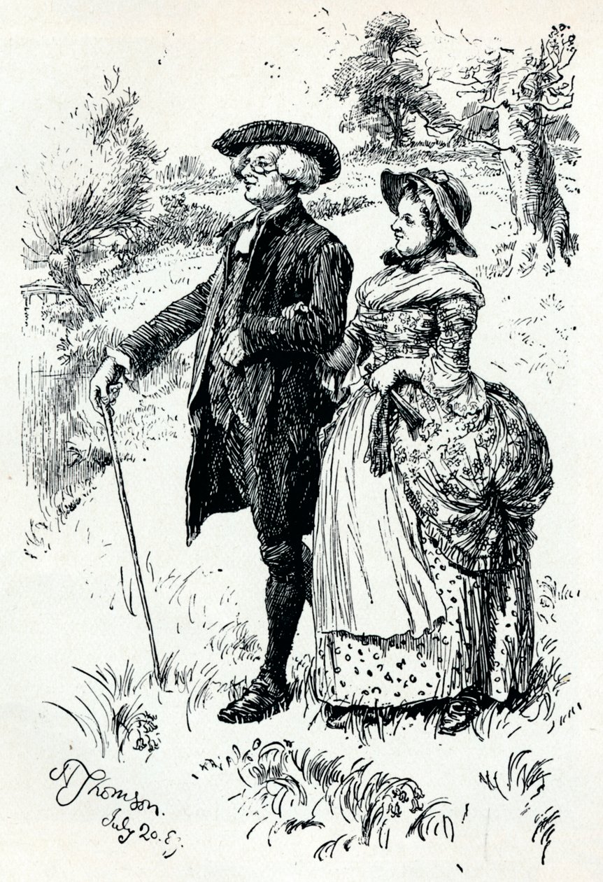 Ilustracja z Wikariusza Wakefielda, 1889, 1907 autorstwa Hugh Thomson