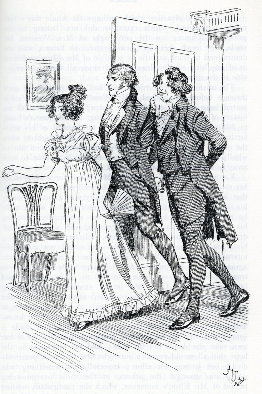 „Emma zaprasza pana Eltona do podziwiania portretu Harriett” autorstwa Hugh Thomson