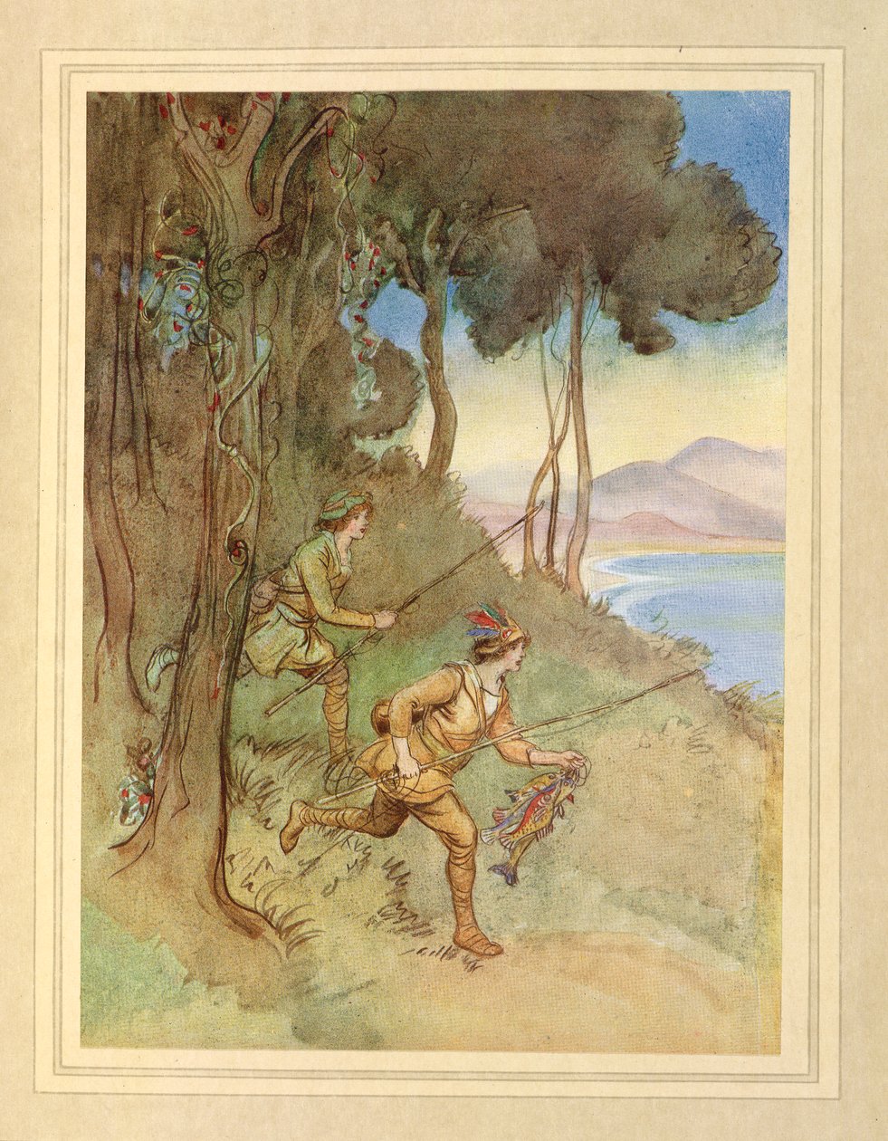Wędkarstwo, z „The Admirable Crichton” J.M. Barrie autorstwa Hugh Thomson