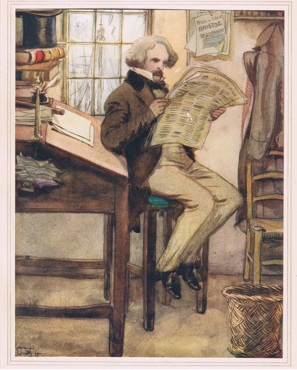 Hawthorne w urzędzie celnym autorstwa Hugh Thomson