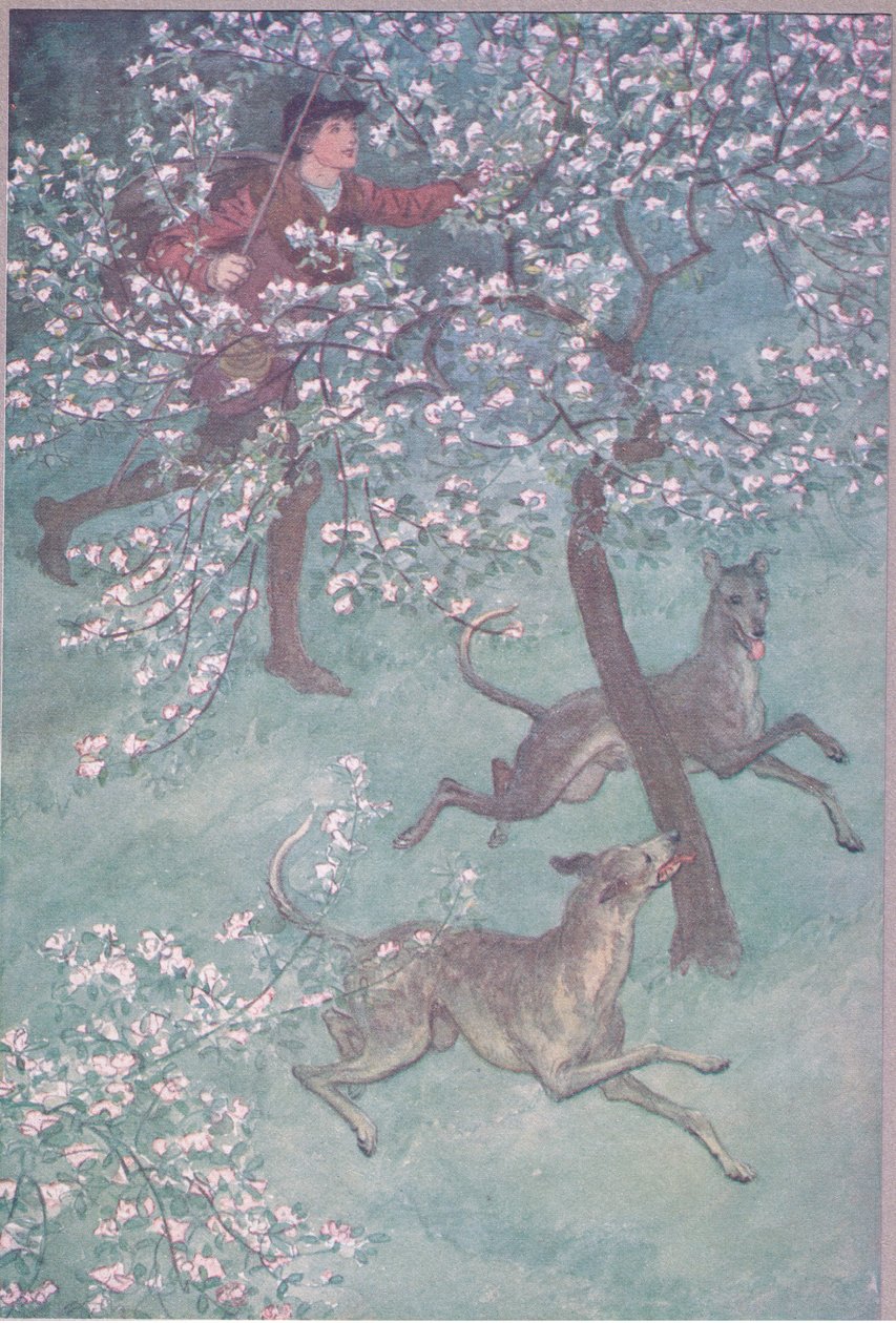 Ma oczy Młodości, pachnie kwiecień i maj, ilustracja z Wesołych kumoszków z Windsoru, 1910 autorstwa Hugh Thomson