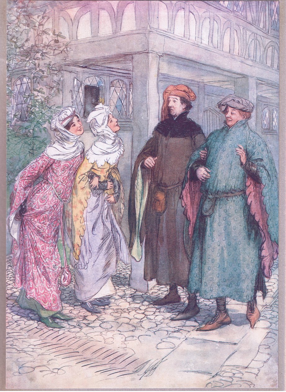 Jak teraz, słodki Frank! Dlaczego jesteś melancholią? , ilustracja z Wesołych kuzyn z Windsoru, 1910 autorstwa Hugh Thomson
