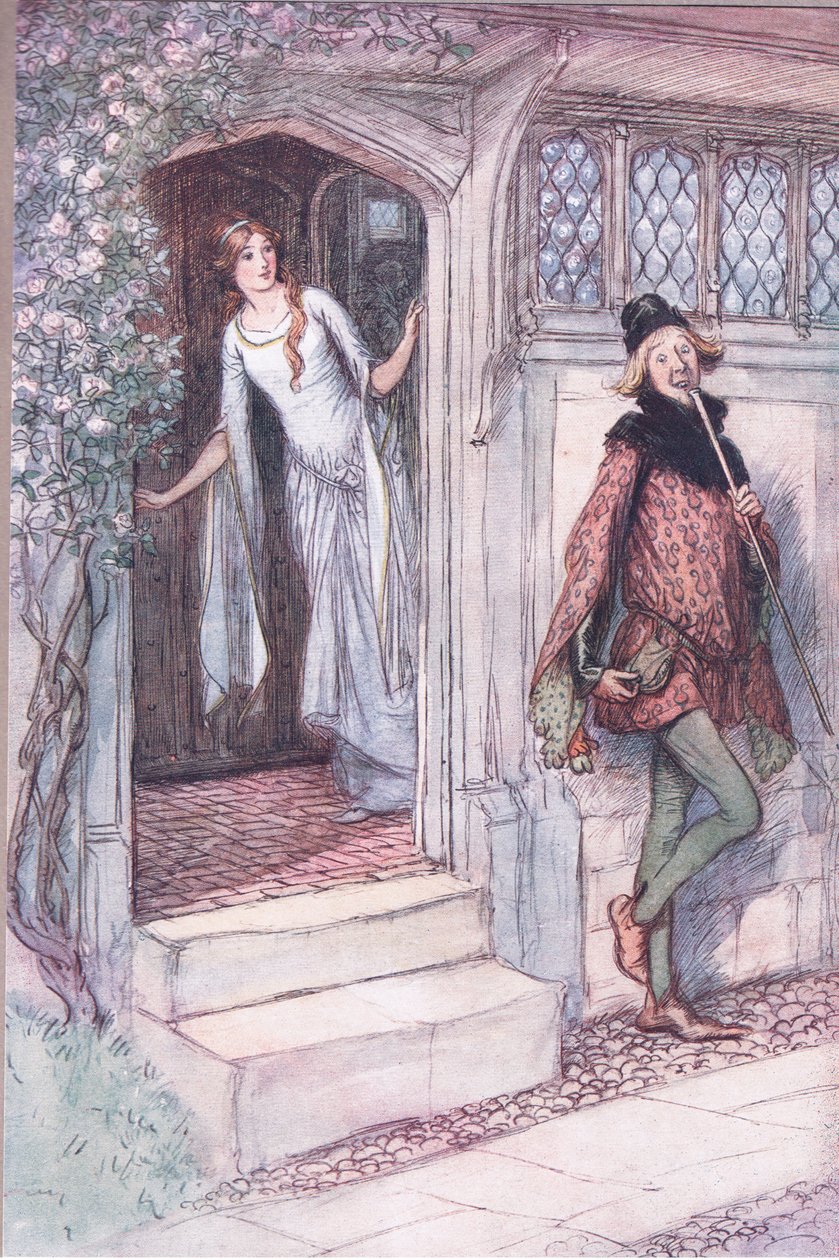 Nie jestem głodny, dziękuję, ilustracja z Wesołych kuzyn z Windsoru, 1910 autorstwa Hugh Thomson