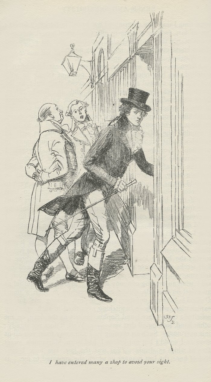 Wszedłem do wielu sklepów, aby uniknąć twojego wzroku, 1896 autorstwa Hugh Thomson