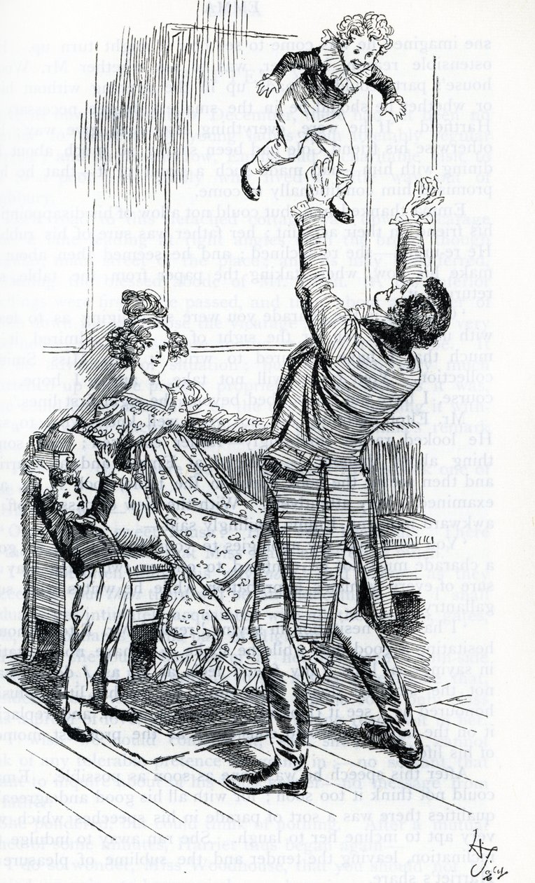„Pan Knightley bawi się ze swoimi dziećmi” autorstwa Hugh Thomson