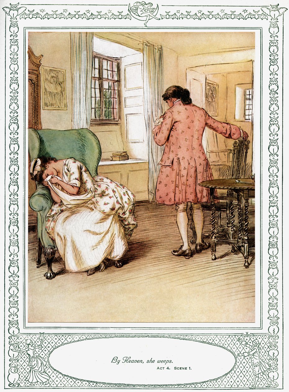 Sztuka Olivera Goldsmitha She Stoops to Conquer autorstwa Hugh Thomson