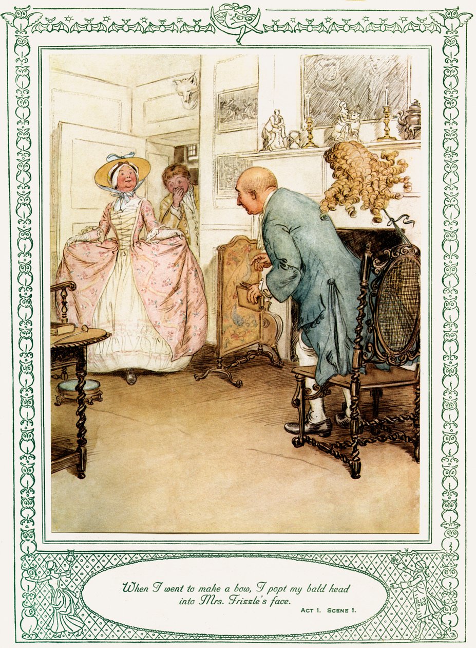 Sztuka Olivera Goldsmitha She Stoops to Conquer autorstwa Hugh Thomson