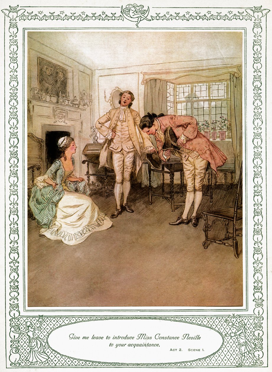 Sztuka Olivera Goldsmitha She Stoops to Conquer autorstwa Hugh Thomson