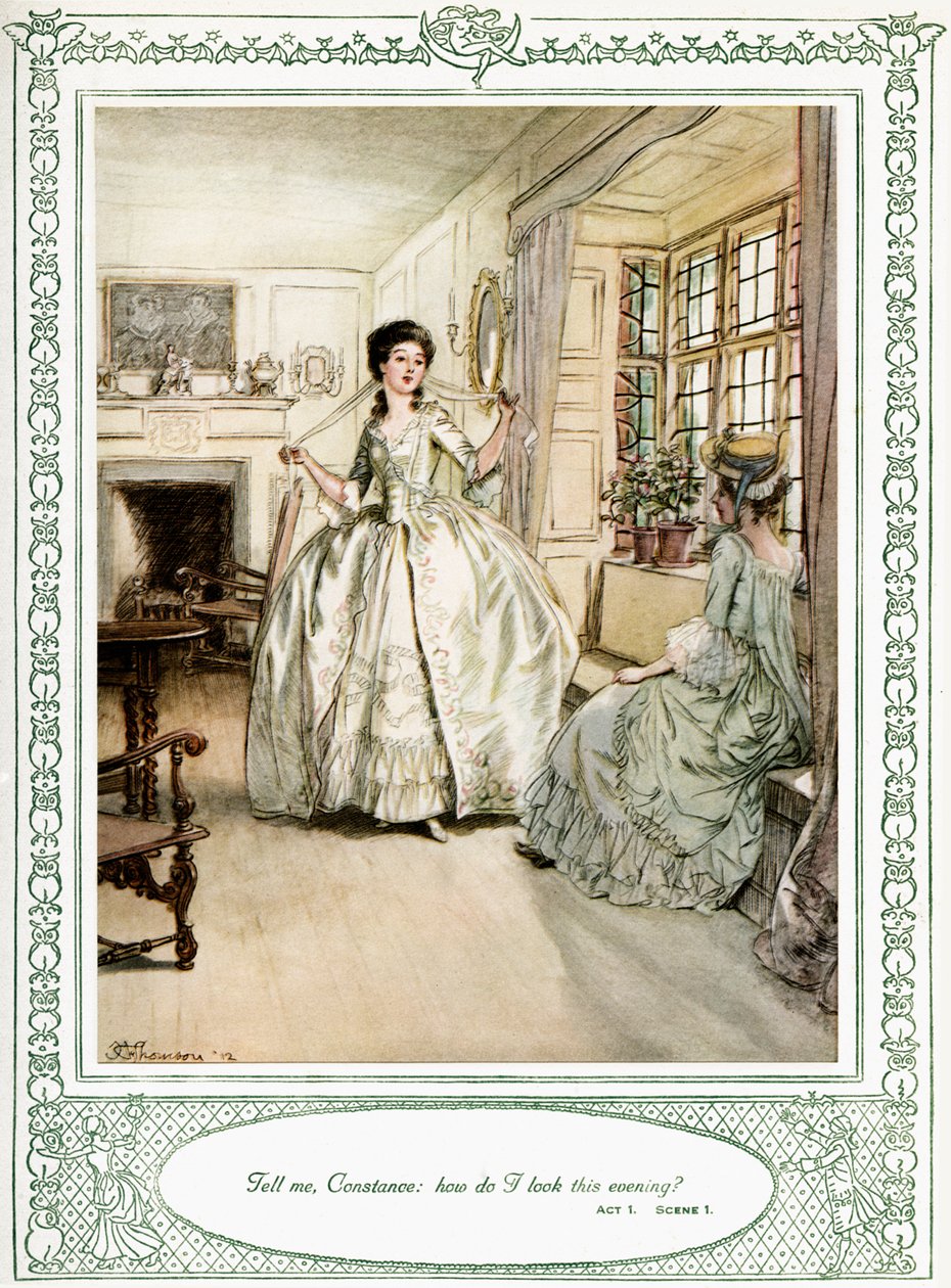 Sztuka Olivera Goldsmitha She Stoops to Conquer autorstwa Hugh Thomson