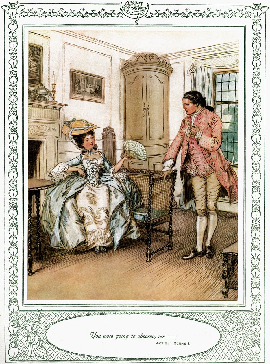 Sztuka Olivera Goldsmitha She Stoops to Conquer autorstwa Hugh Thomson