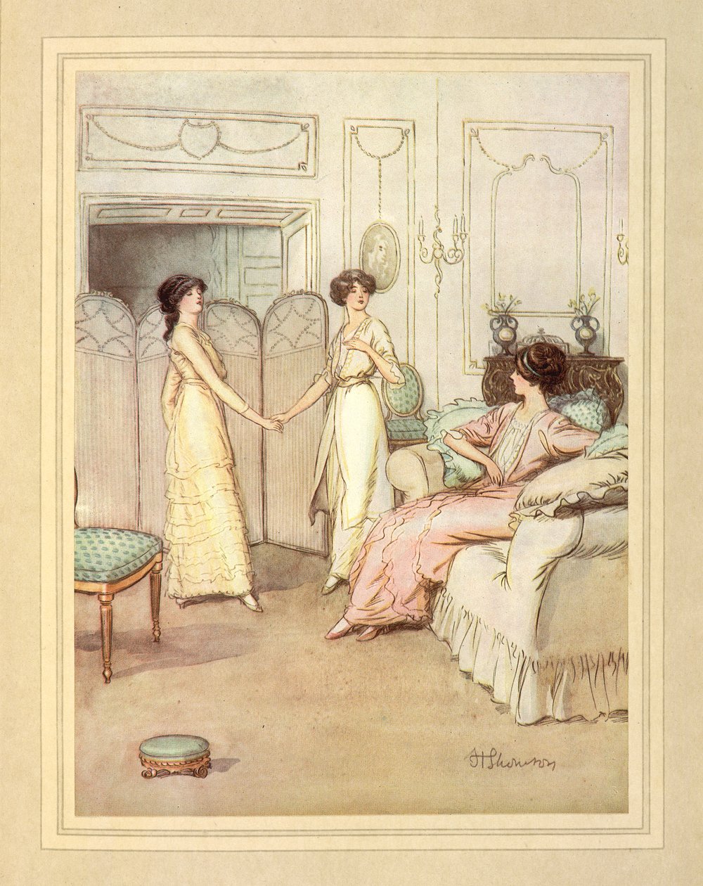 Trzy kobiety, z „The Admirable Crichton” J.M. Barrie autorstwa Hugh Thomson