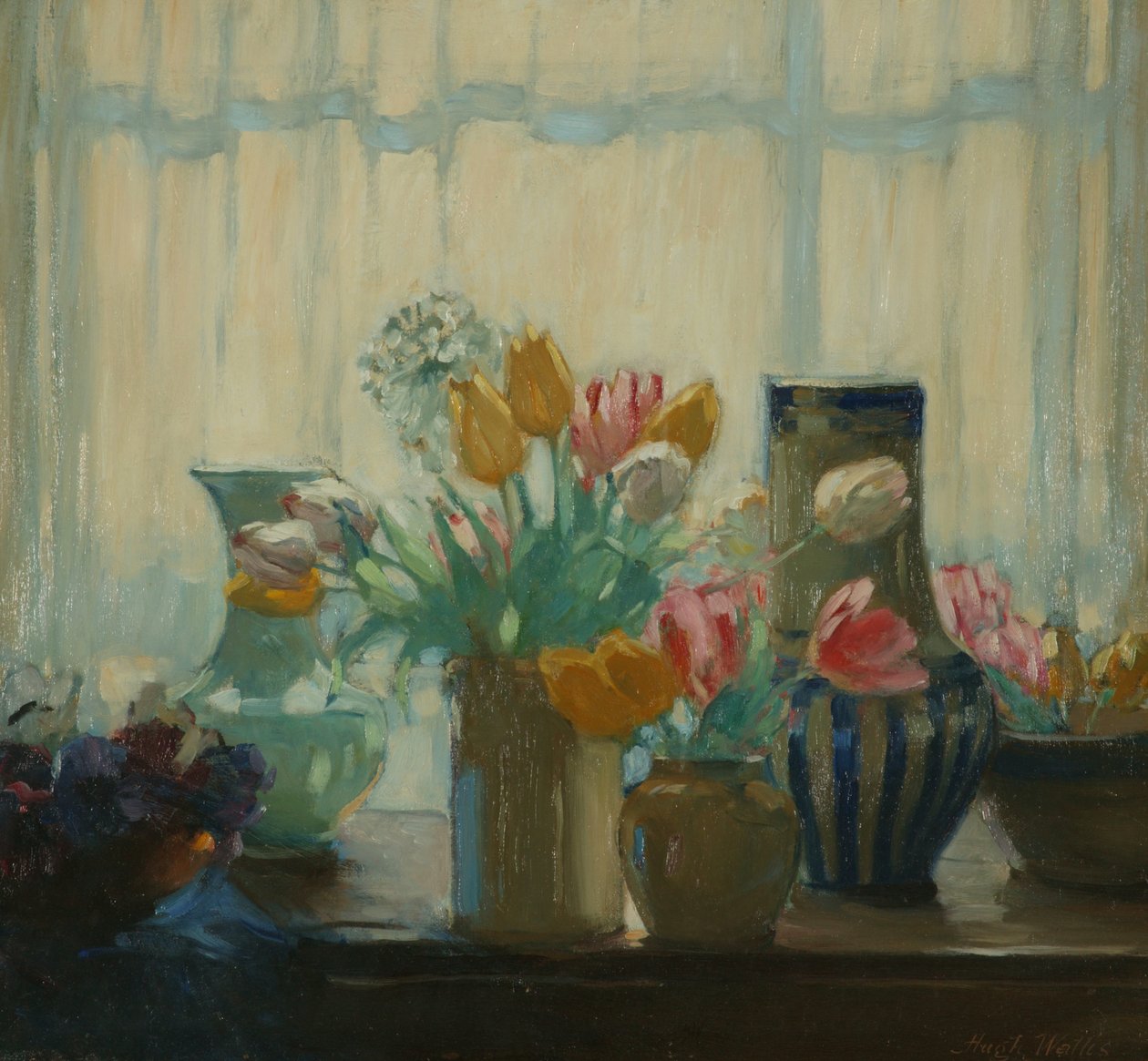 Kwiaty w oknie autorstwa Hugh Wallis