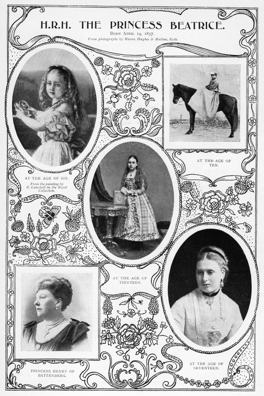 Księżniczka Beatrice, najmłodsze dziecko królowej Wiktorii, 1901. autorstwa Hughes and Mullins