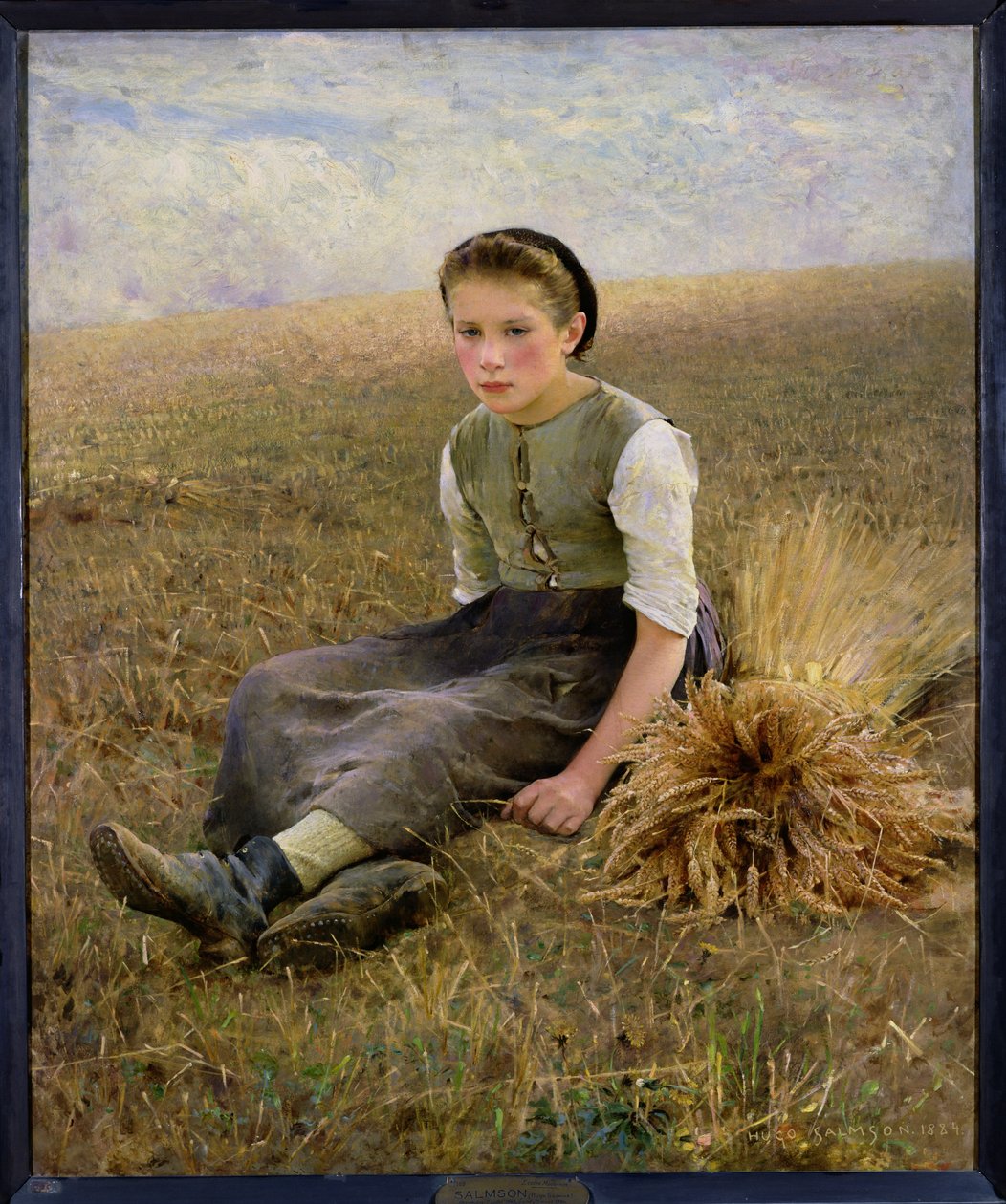 „Mała czyścicielka”, 1884 autorstwa Hugo Salmson